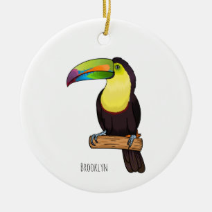 Keel-Blau-Tucan-Cartoon-Abbildung Keramik Ornament