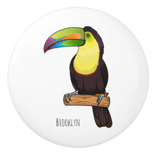 Keel-Blau-Tucan-Cartoon-Abbildung Keramikknauf