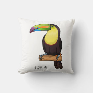 Keel-Blau-Tucan-Cartoon-Abbildung Kissen