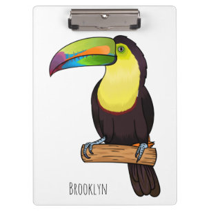 Keel-Blau-Tucan-Cartoon-Abbildung Klemmbrett