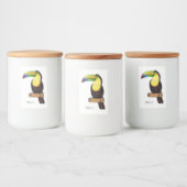 Keel-Blau-Tucan-Cartoon-Abbildung Lebensmitteletikett (Flaschen)