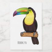 Keel-Blau-Tucan-Cartoon-Abbildung Lebensmitteletikett (Einzelnes Label)