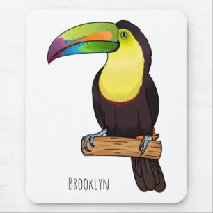 Keel-Blau-Tucan-Cartoon-Abbildung Mousepad