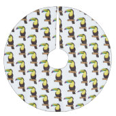 Keel-Blau-Tucan-Cartoon-Abbildung Polyester Weihnachtsbaumdecke (Vorderseite)