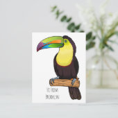 Keel-Blau-Tucan-Cartoon-Abbildung Postkarte (Stehend Vorderseite)