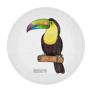 Keel-Blau-Tucan-Cartoon-Abbildung Schneidebrett