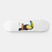 Keel-Blau-Tucan-Cartoon-Abbildung Skateboard (Horizontal)