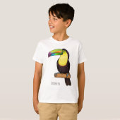 Keel-Blau-Tucan-Cartoon-Abbildung T-Shirt (Vorne ganz)