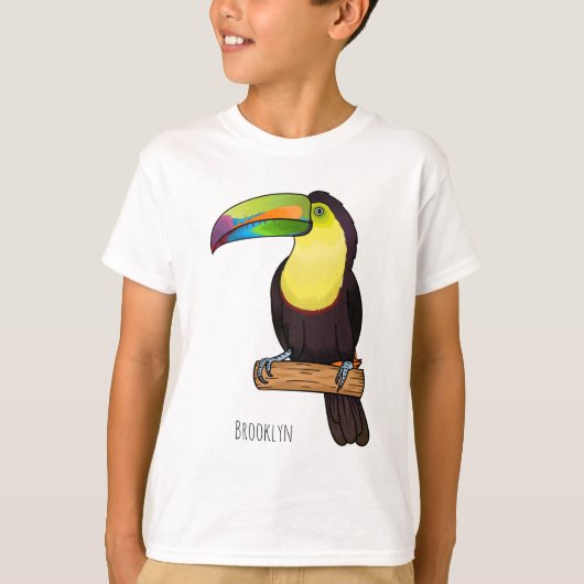 Keel-Blau-Tucan-Cartoon-Abbildung T-Shirt (Vorderseite)