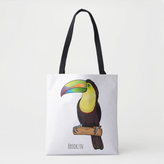 Keel-Blau-Tucan-Cartoon-Abbildung Tasche (Vorderseite)