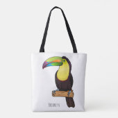 Keel-Blau-Tucan-Cartoon-Abbildung Tasche (Rückseite)
