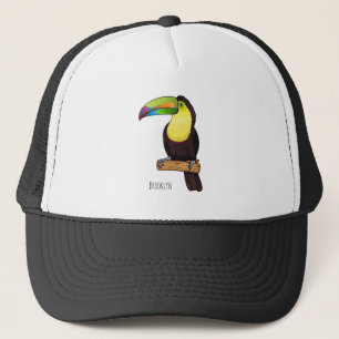 Keel-Blau-Tucan-Cartoon-Abbildung Truckerkappe