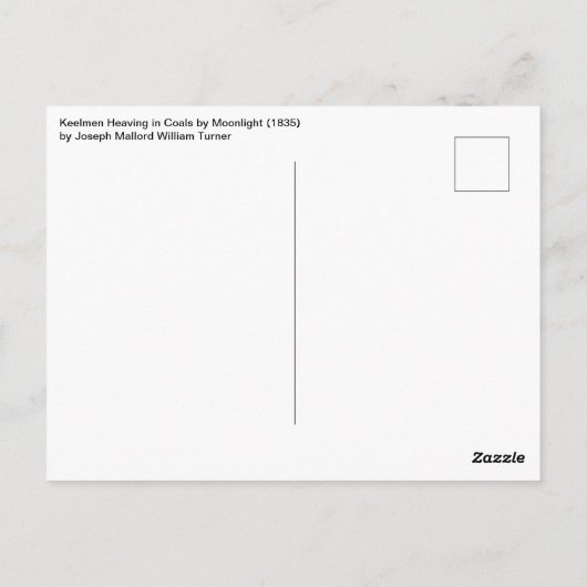 Keelmen Heaving Coals, Mondlicht von Joseph Turner Postkarte (Rückseite)