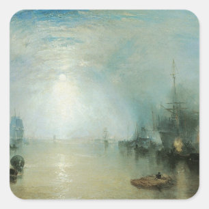 Keelmen Heaving Coals, Mondlicht von Joseph Turner Quadratischer Aufkleber