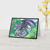 Keely: Lila Drache-Gruß-Karte (freier Raum) Karte (Gelbe Blume)