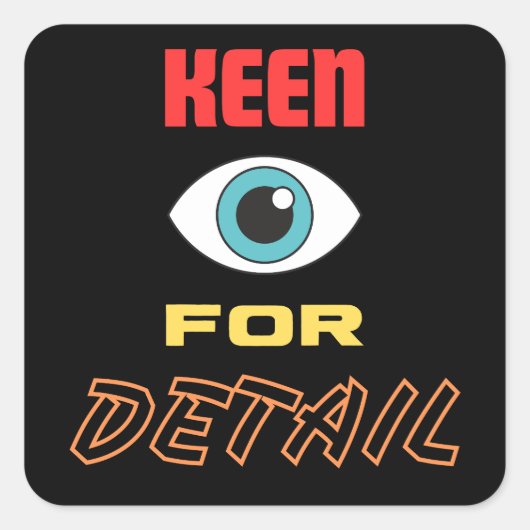 Keen Eye Quadratischer Aufkleber (Vorderseite)