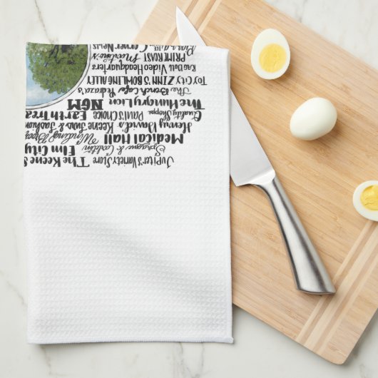 Keene, NH - Now & Then Geschirrtuch (Viertel Falte)