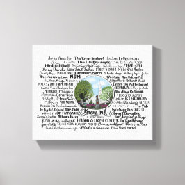 Keene, NH - Now & Then Leinwanddruck