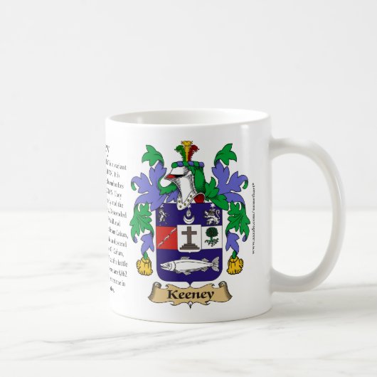 Keeney, der Ursprung, die Bedeutung und das Wappen Kaffeetasse (Rechts)