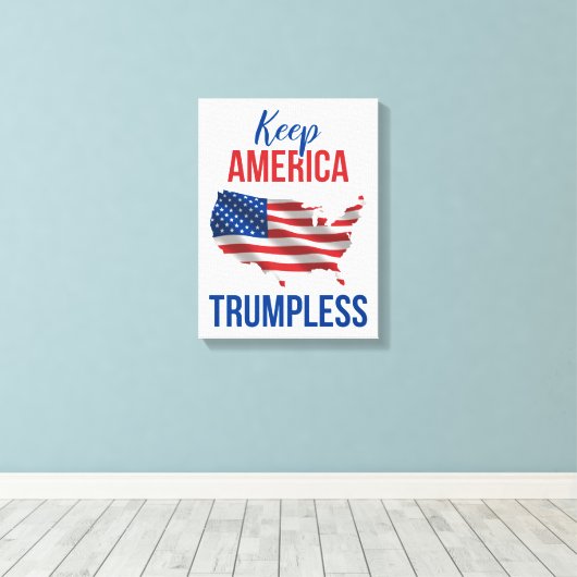 Keep America Trumpless V Leinwanddruck (Insitu (Holzboden))