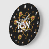 KEEP AN ION THE TIME Science Große Wanduhr (Winkel)