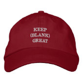 Keep Blank Great Custom Red Hat Bestickte Baseballkappe (Vorderseite)