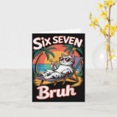 Keep Calm 67 Bruh Cat Vacation Cruise Trip Joke Ge Karte (Gelbe Blume)