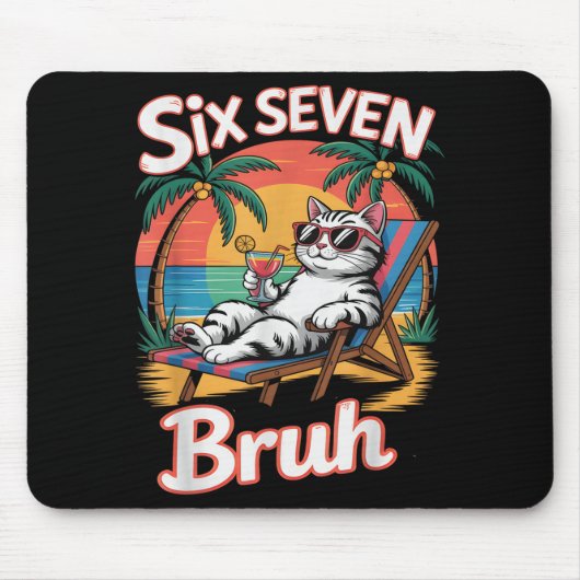 Keep Calm 67 Bruh Cat Vacation Cruise Trip Joke Ge Mousepad (Vorne)
