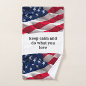 keep calm affirmational quote and vibrant flag badhandtuch set (Handtuch)