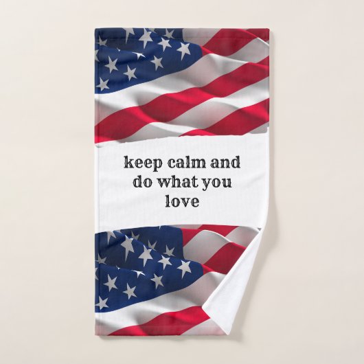 keep calm affirmational quote and vibrant flag badhandtuch set (Handtuch)