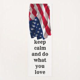 keep calm affirmational quote and vibrant flag yogamatte