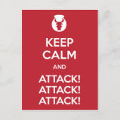 Keep Calm and Attack3x postcard Postkarte (Vorderseite)