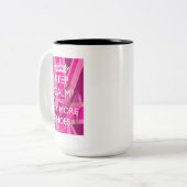 Keep Calm and Buy More Shoes Mug Zweifarbige Tasse (Vorderseite Links)