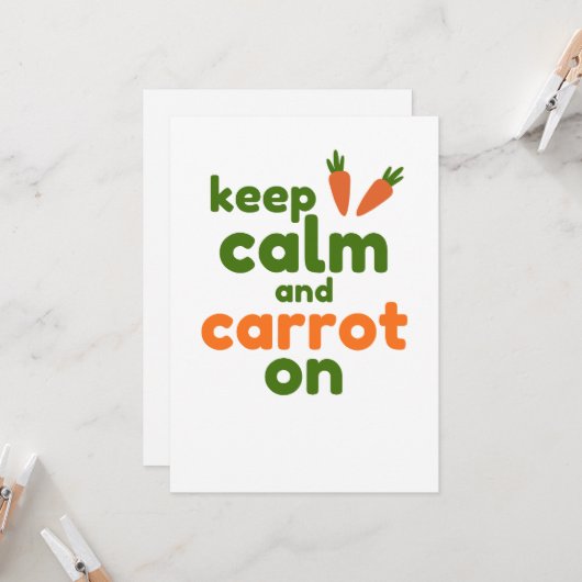 Keep Calm and Carrot On Karte (Vorderseite/Rückseite Beispiel)