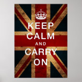 "Keep Calm and Carry On" auf Union Jack Poster (Vorne)