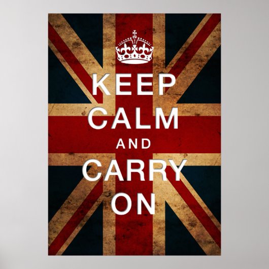 "Keep Calm and Carry On" auf Union Jack Poster (Vorne)