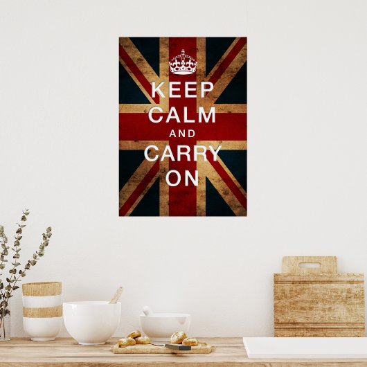 "Keep Calm and Carry On" auf Union Jack Poster (Küche)