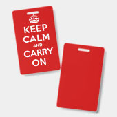 Keep Calm and Carry On Ausweis (Vorder- & Rückseite)