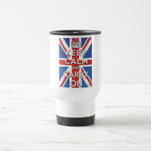 Keep Calm and Carry On Britische Flagge Reisebecher