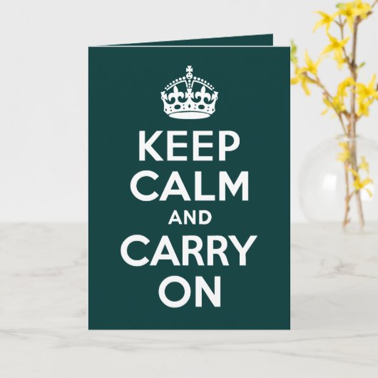 Keep Calm And Carry On Card Karte (Gelbe Blume)