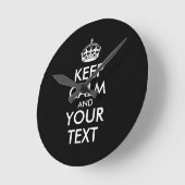 Keep Calm and Carry On - Create Your Own Runde Wanduhr (Winkel)