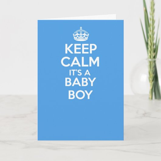 Keep calm and carry on greetings card - BABY BOY Karte (Vorderseite)
