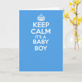 Keep calm and carry on greetings card - BABY BOY Karte (Gelbe Blume)
