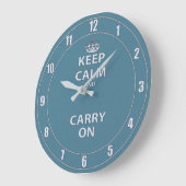 Keep Calm and Carry On Große Wanduhr (Winkel)
