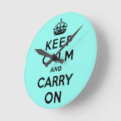 keep calm and carry on Original Runde Wanduhr (Winkel)