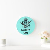 keep calm and carry on Original Runde Wanduhr (Zuhause)