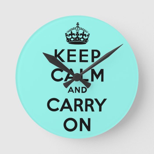 keep calm and carry on Original Runde Wanduhr (Vorderseite)