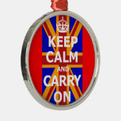 KEEP CALM AND CARRY ON ORNAMENT AUS METALL (Rechts)