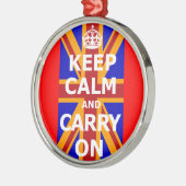 KEEP CALM AND CARRY ON ORNAMENT AUS METALL (Links)