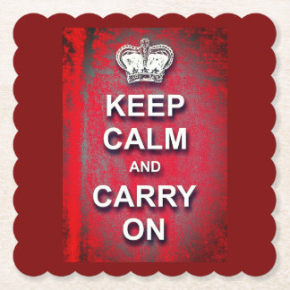 Keep Calm and Carry On Red Vintage Untersetzer